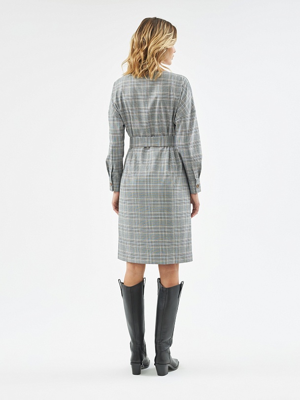 Платье в клетку из костюмной ткани