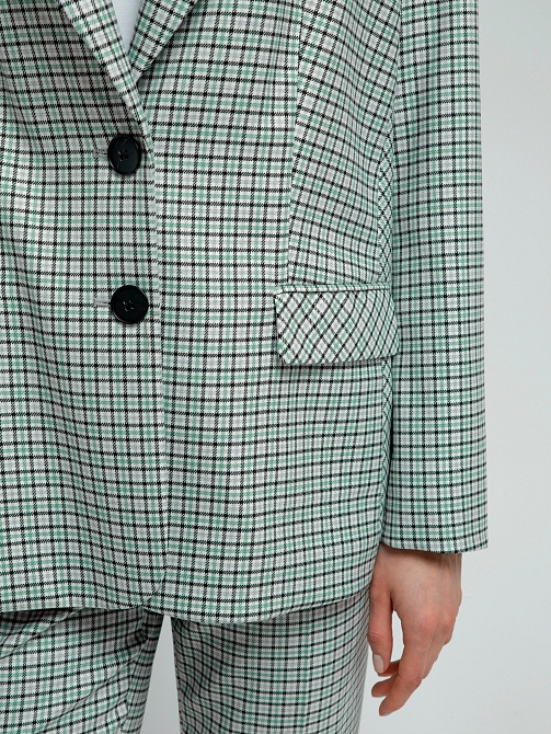 Однобортный жакет в мелкую клетку