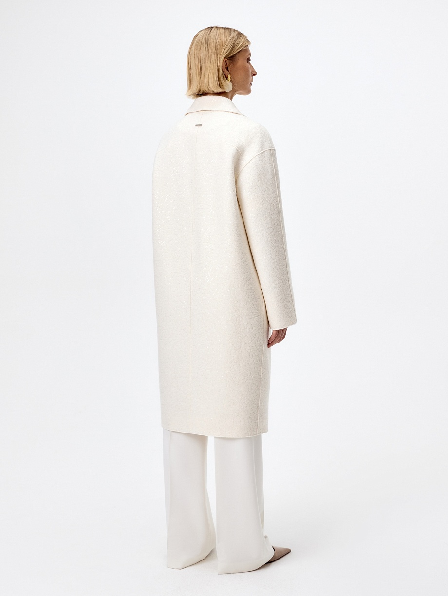  Пальто с мембраной из вареной шерсти с пайетками