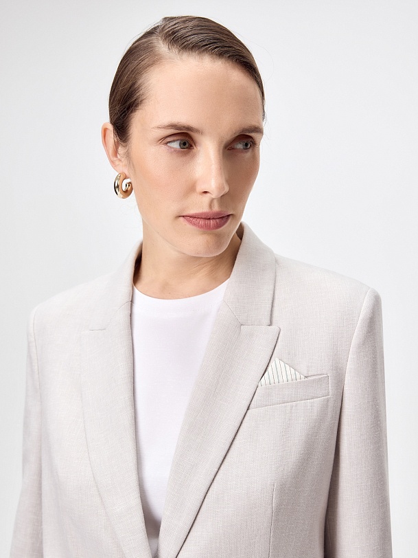 Жакет из хлопка и льна