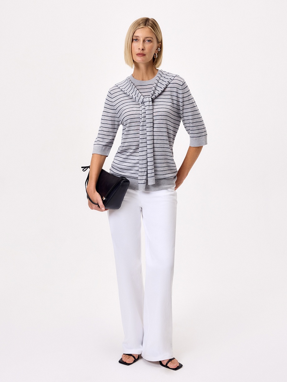 Вязаный джемпер с воротником гюйс