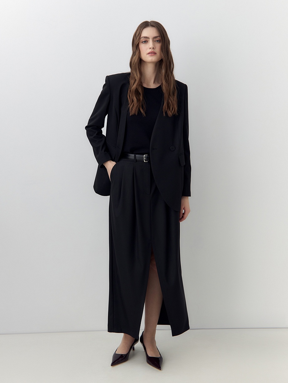 Юбка макси из костюмной ткани