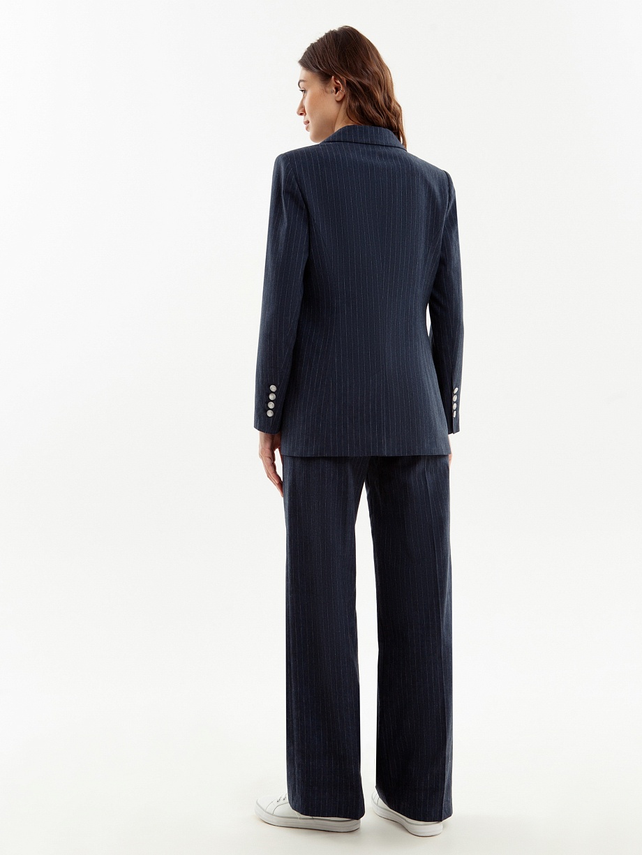 Удлиненный хлопковый жакет с имитацией застежки на пуговицы