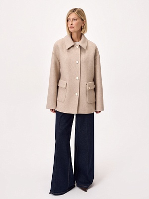 Полупальто из 100%  шерстяного твида