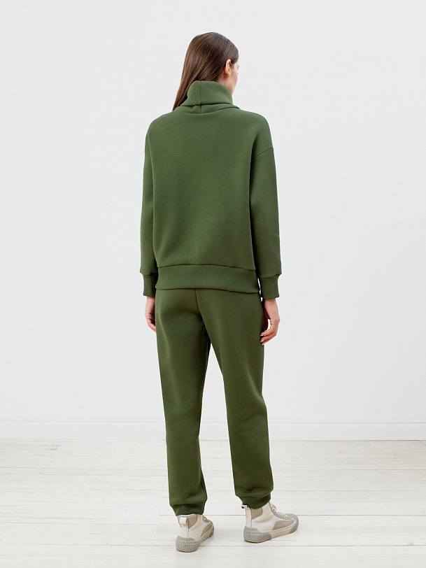 Толстовка из футера с воротником-стойкой