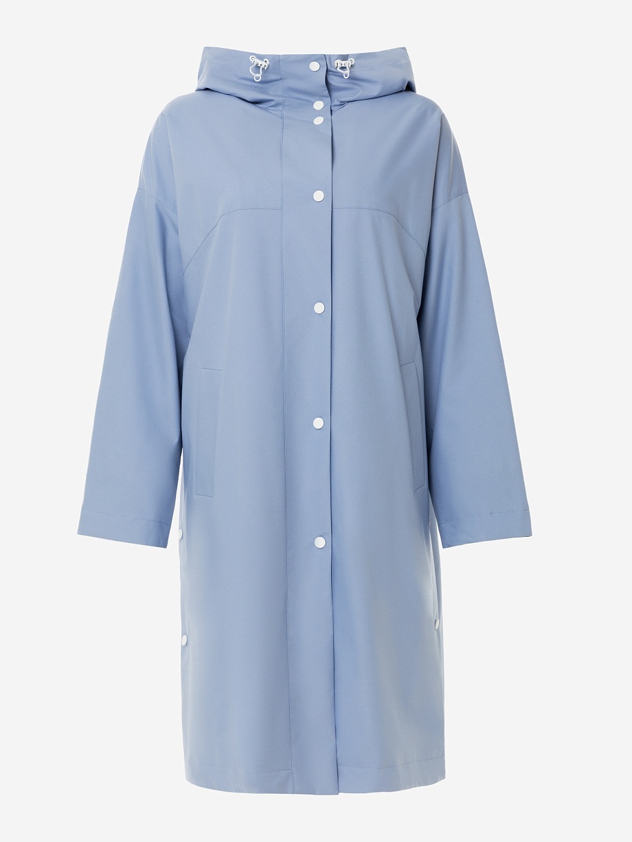 Непромокаемый плащ на кнопках с капюшоном
