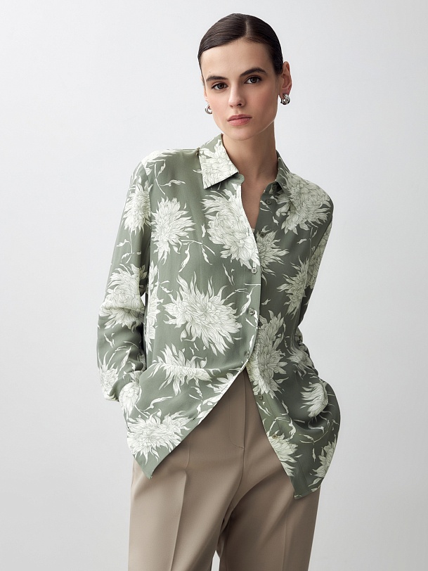 Прямая блуза из вискозы