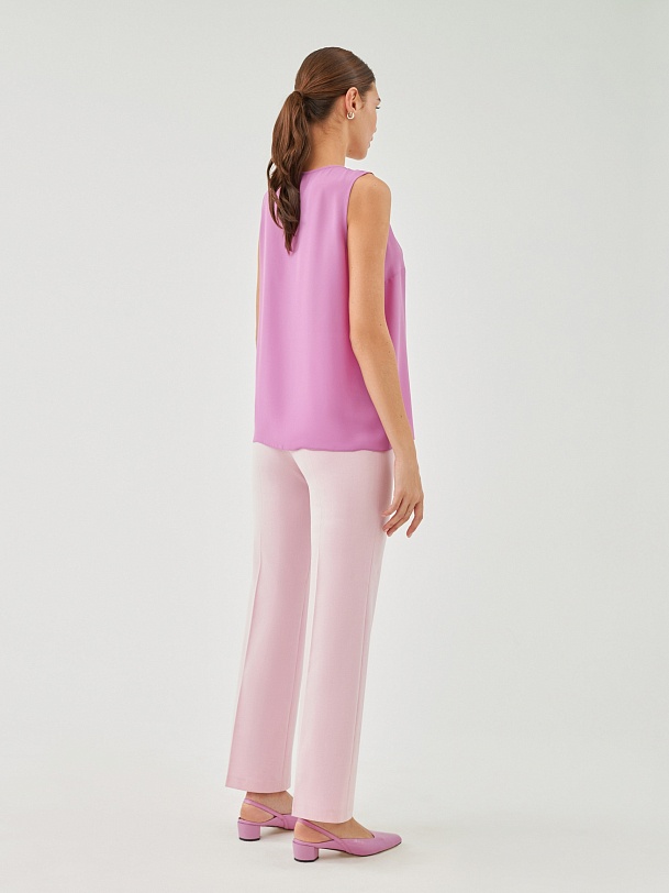 Блузка без рукавов из тонкой шифоновой ткани