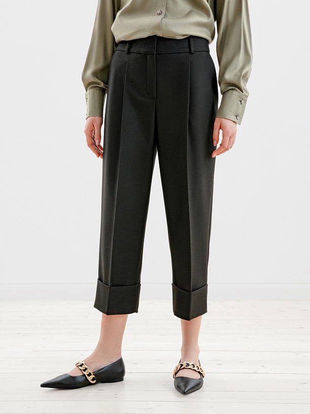 Брюки прямые укороченные