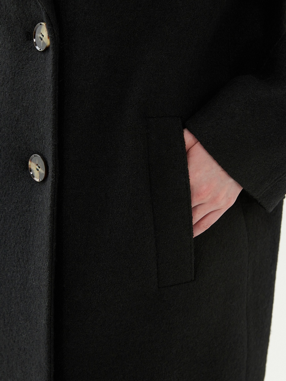 Утеплённое полупальто из варёной шерсти с мембраной