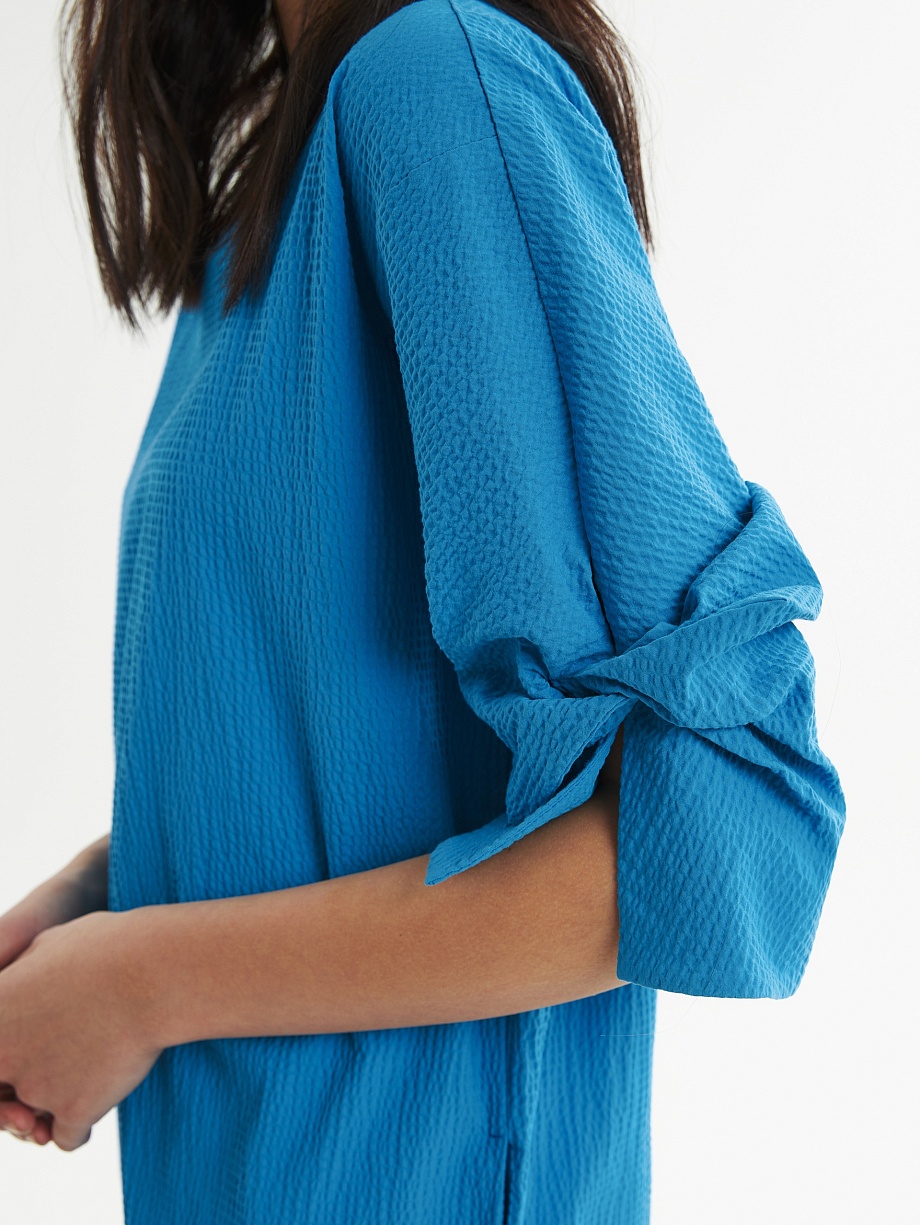 Асимметричное платье из фактурного хлопка