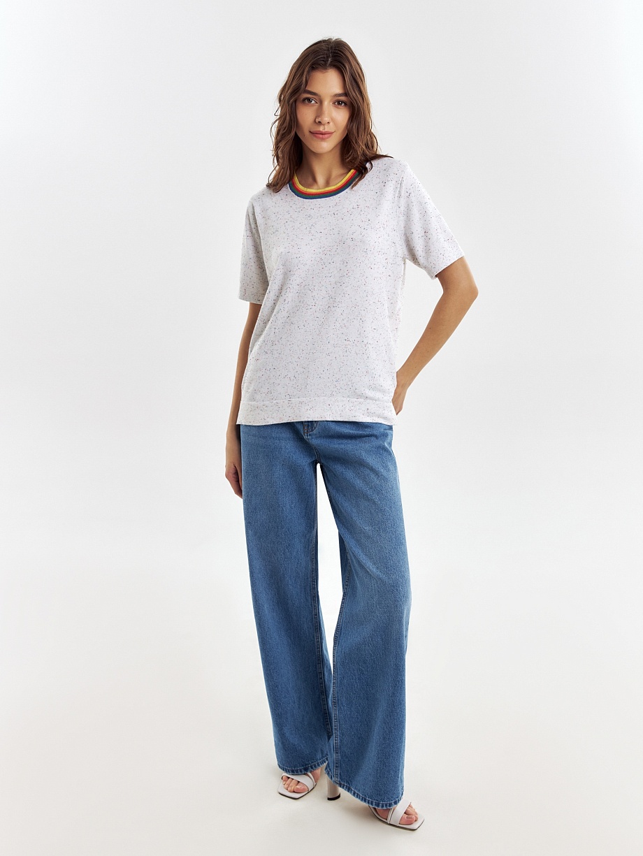 Вязаный джемпер из вискозы с коротким рукавом