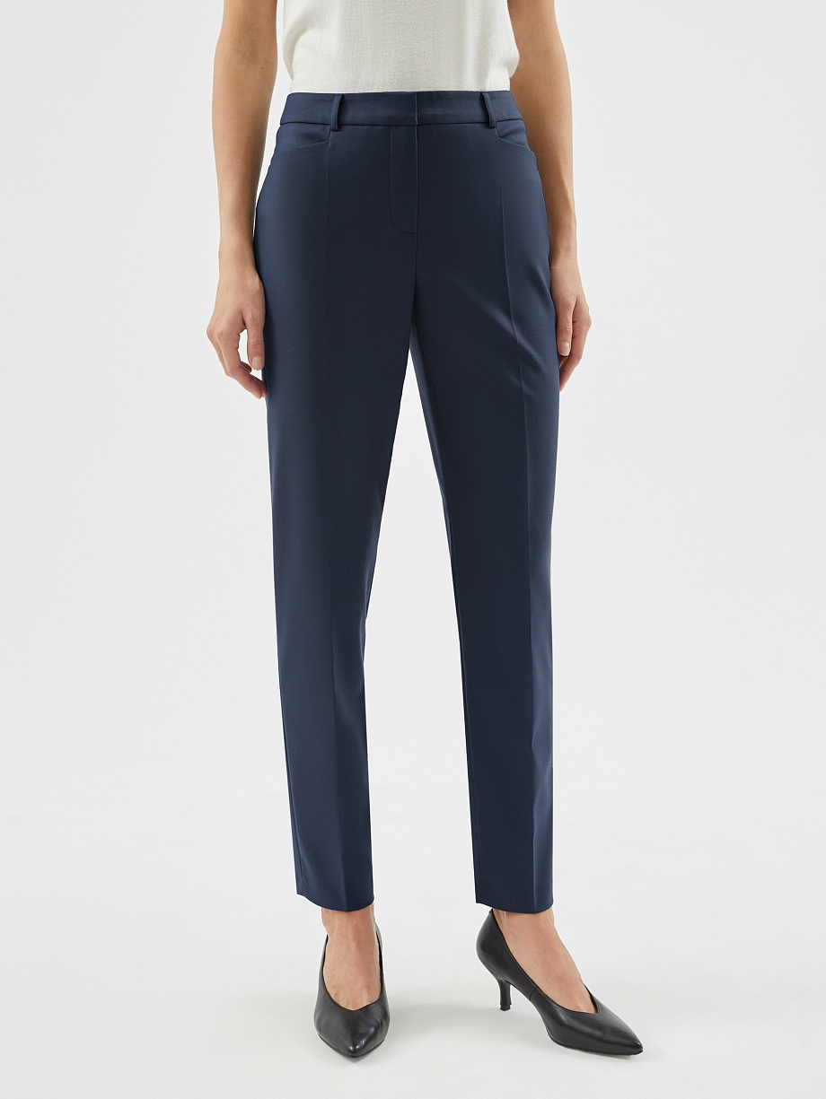 Утепленные прямые брюки со стрелками 