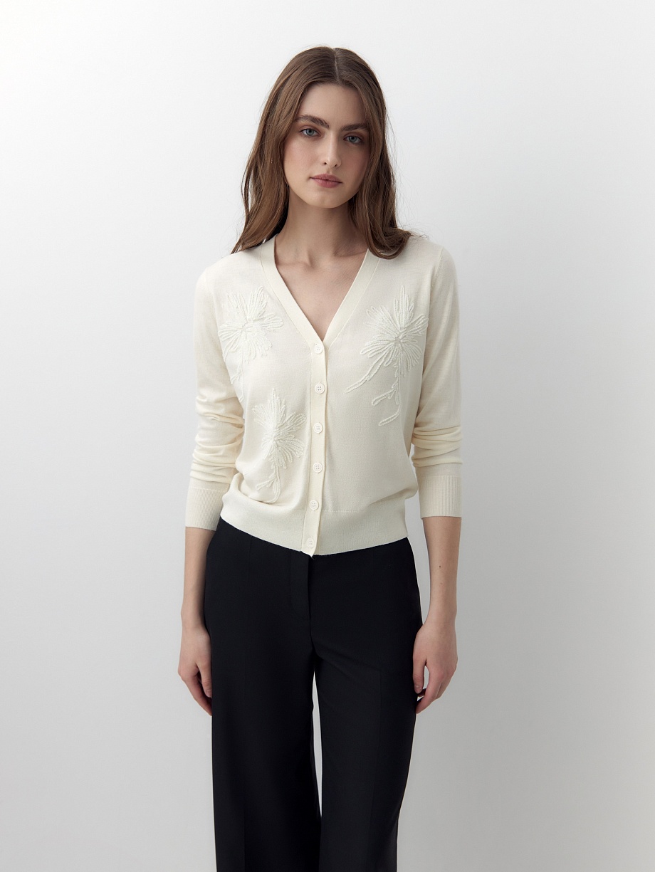 Кардиган из вискозной пряжи и хлопка