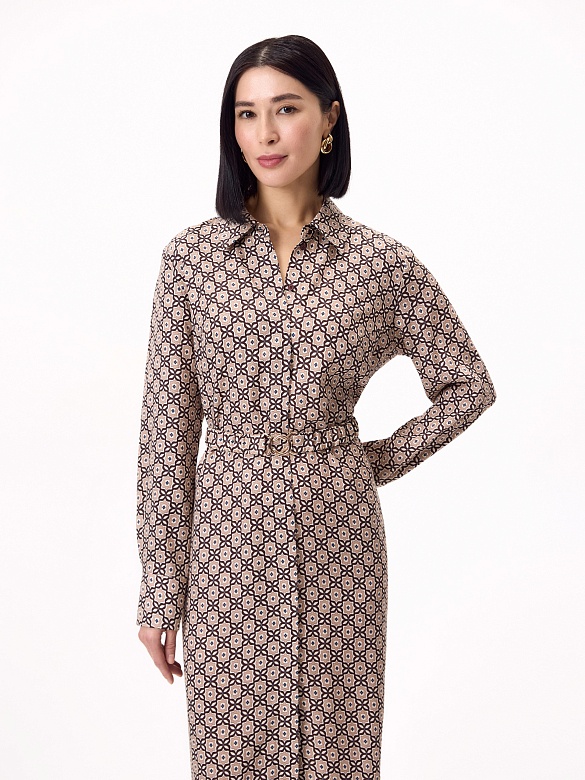 Платье миди из 100% тенселя POMPA арт.3130780ee0190