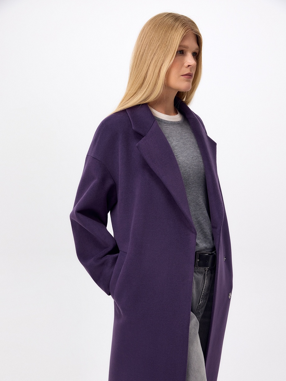 Пальто из шерсти с мембраной и утеплённой спинкой