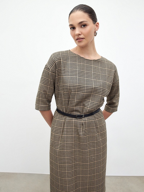 Платье из костюмной ткани в клетку
