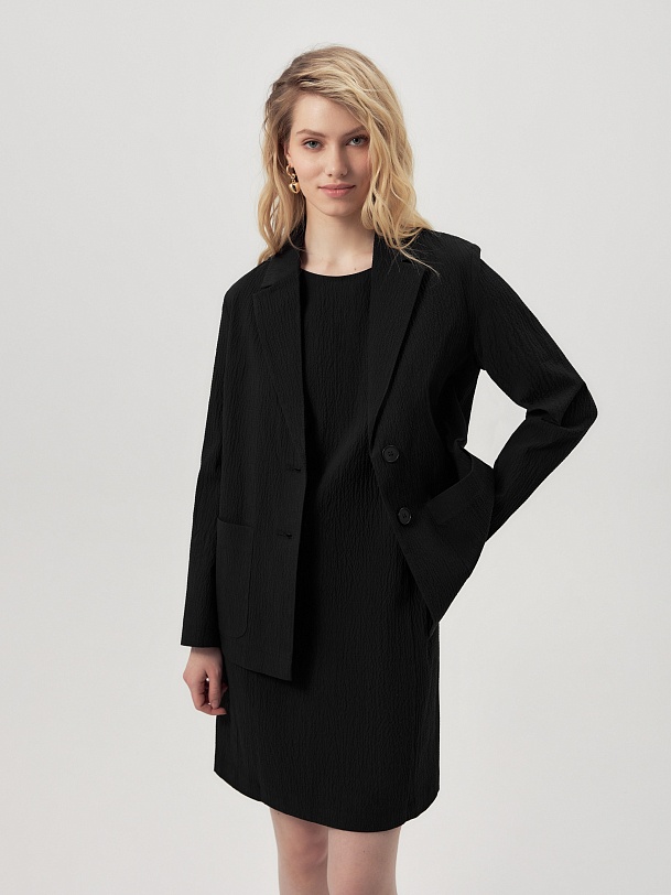 Платье короткое из фактурного хлопка