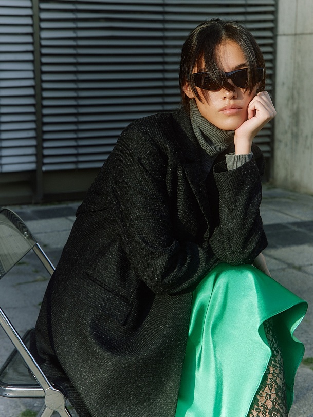 Двубортный жакет с поясом