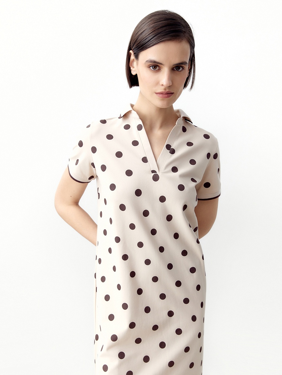 Платье из хлопка с воротником поло