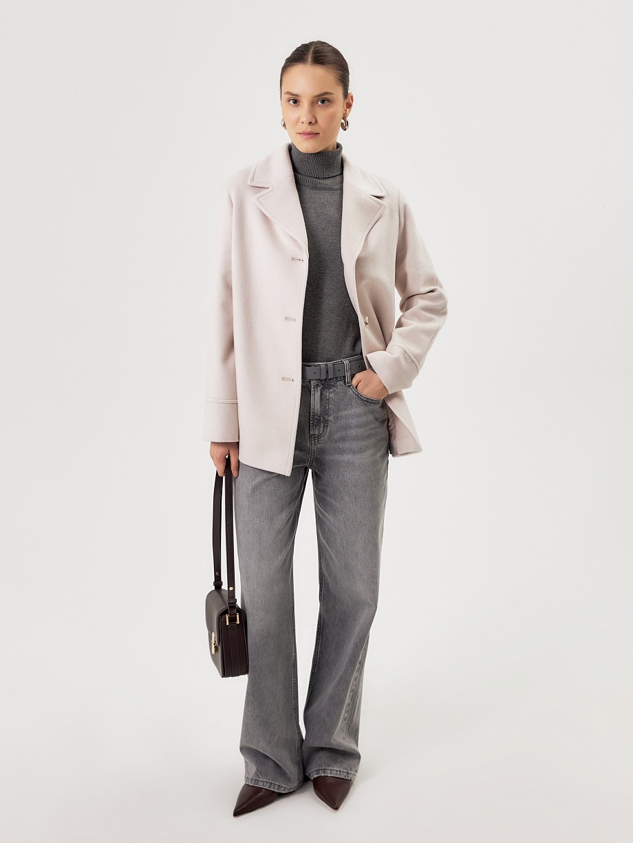 Демисезонное полупальто из шерсти