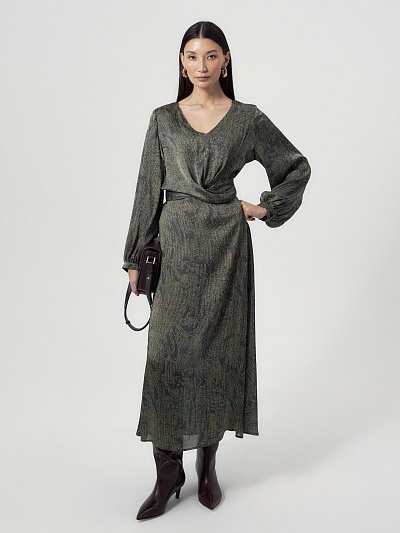 Платье с драпировкой POMPA