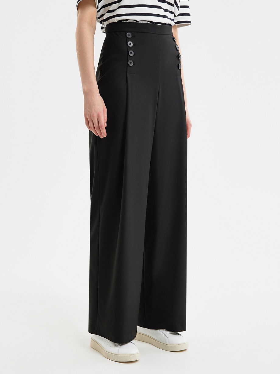 Широкие брюки из костюмной вискозной ткани