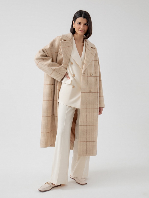 Шерстяное демисезонное пальто с мембраной