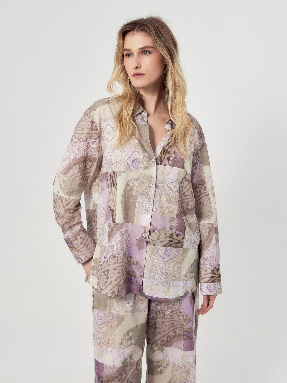 Свободная блуза из тонкого 100% хлопка