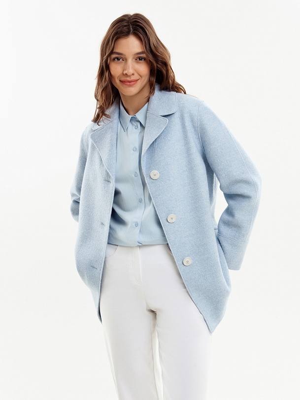 Демисезонное полупальто из шерсти