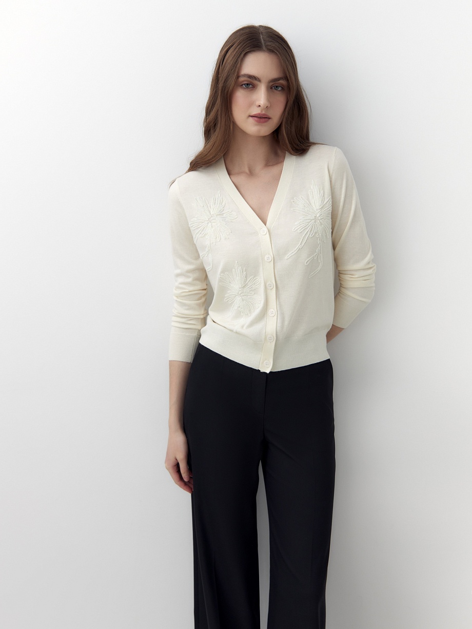 Кардиган из вискозной пряжи и хлопка