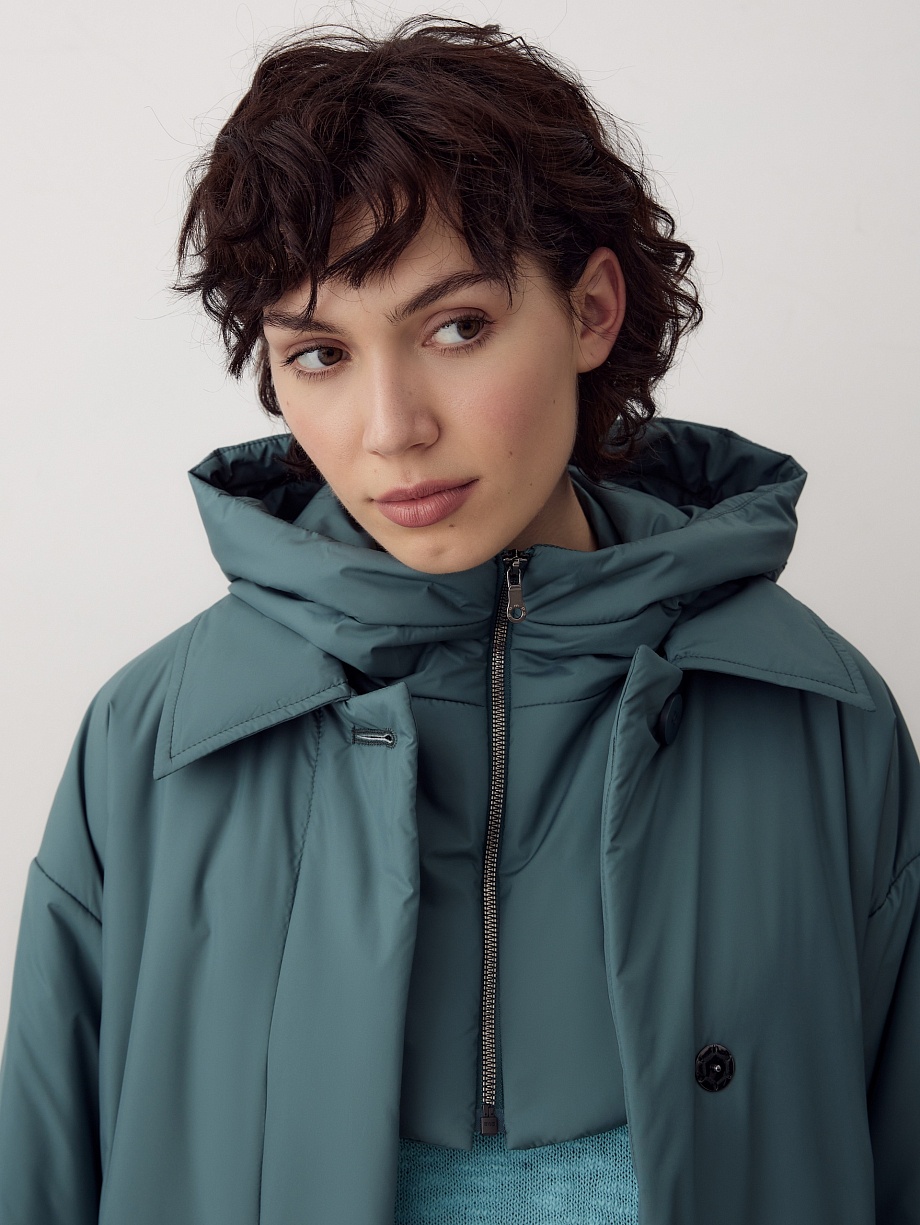 Пальто-тренч со съёмным капюшоном