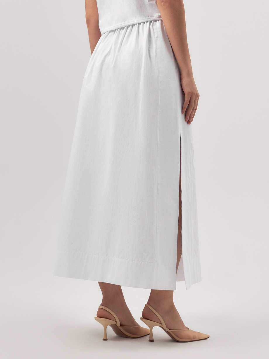 Летняя юбка из 100% хлопка с разрезом