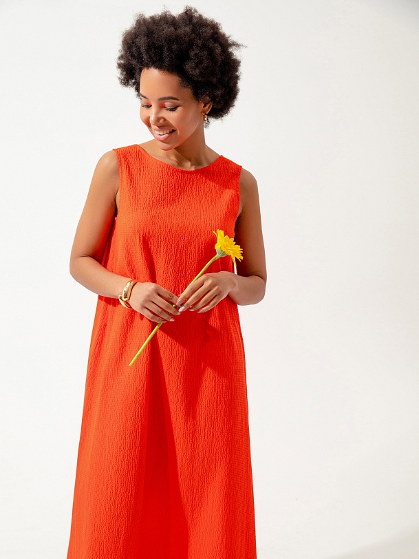 Свободное летнее платье из хлопка