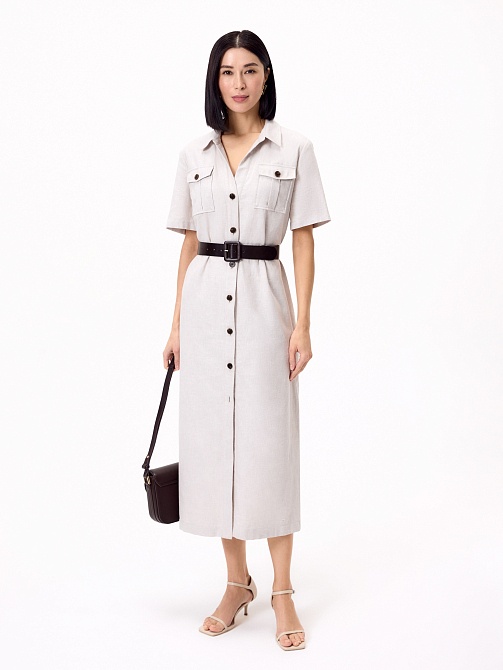 Платье сафари из хлопка и льна