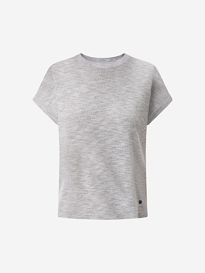 Джемпер из вискозного трикотажа со стразами POMPA