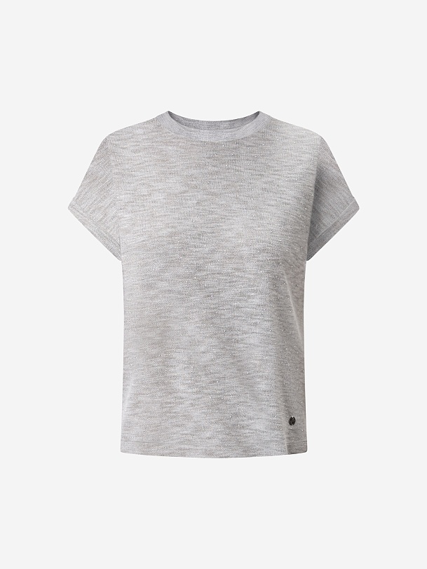 Джемпер из вискозного трикотажа со стразами