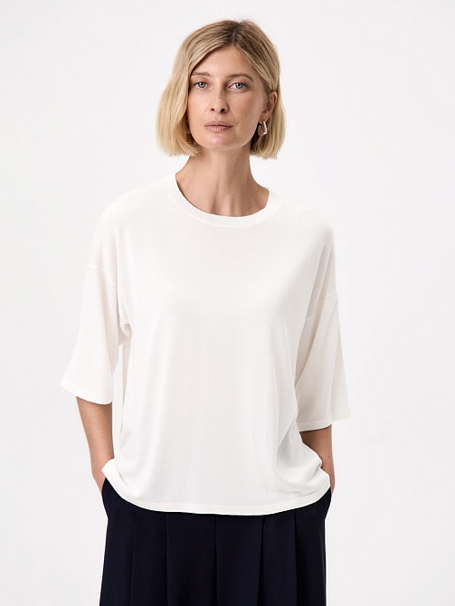 Джемпер из тенсела и шелка