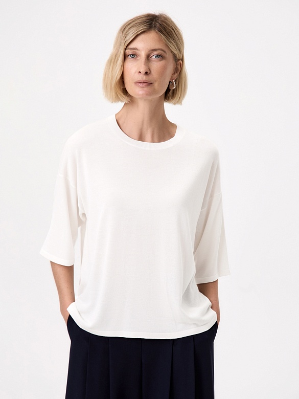 Джемпер из тенсела и шелка POMPA арт.3217831kn0901