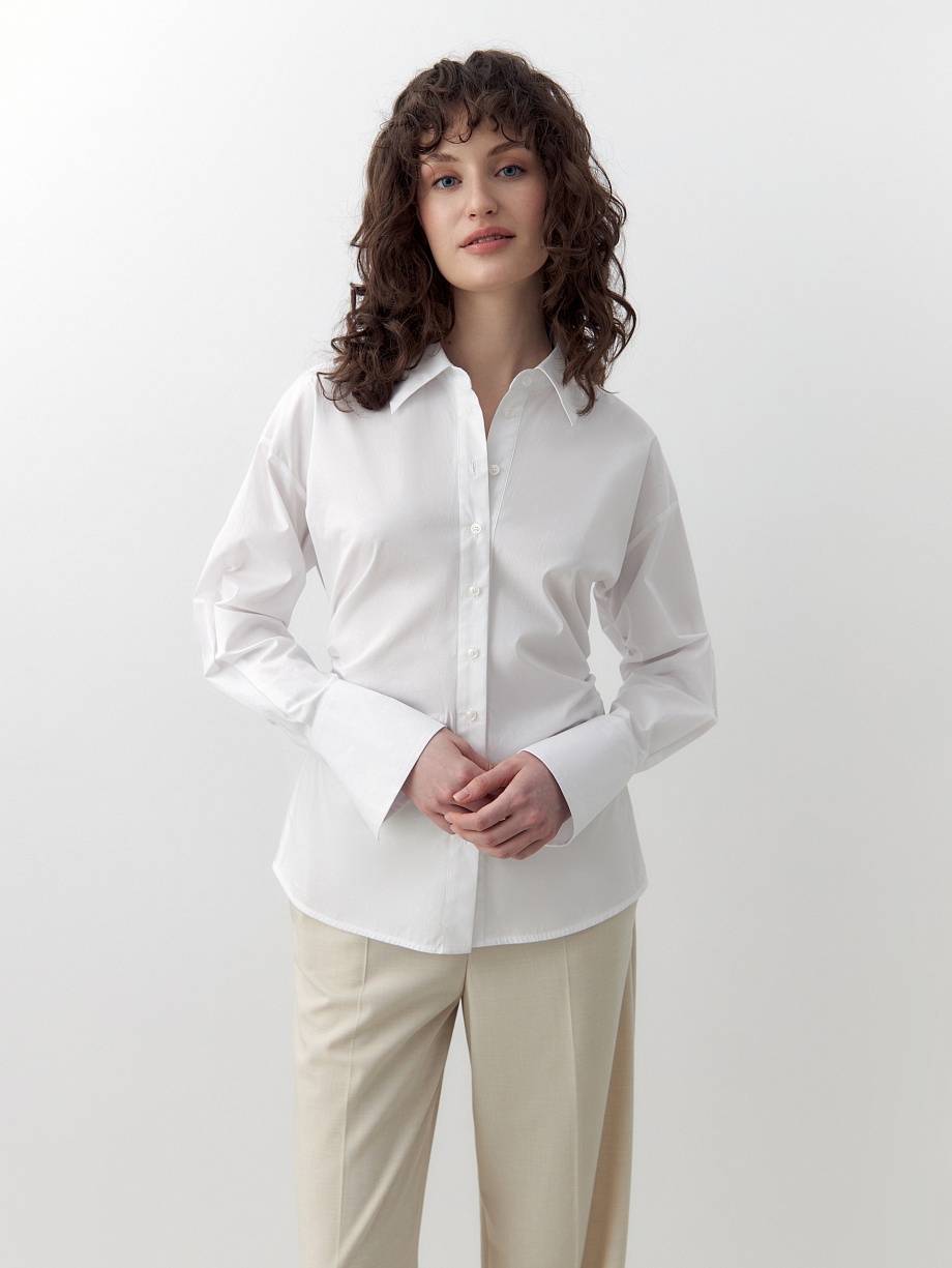 Хлопковая блуза со сборками 