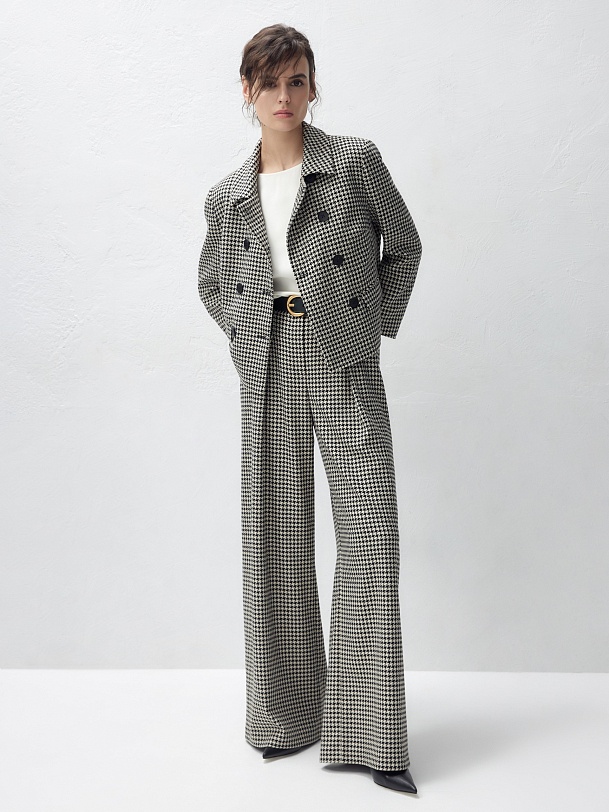 Прямые широкие брюки из костюмной ткани