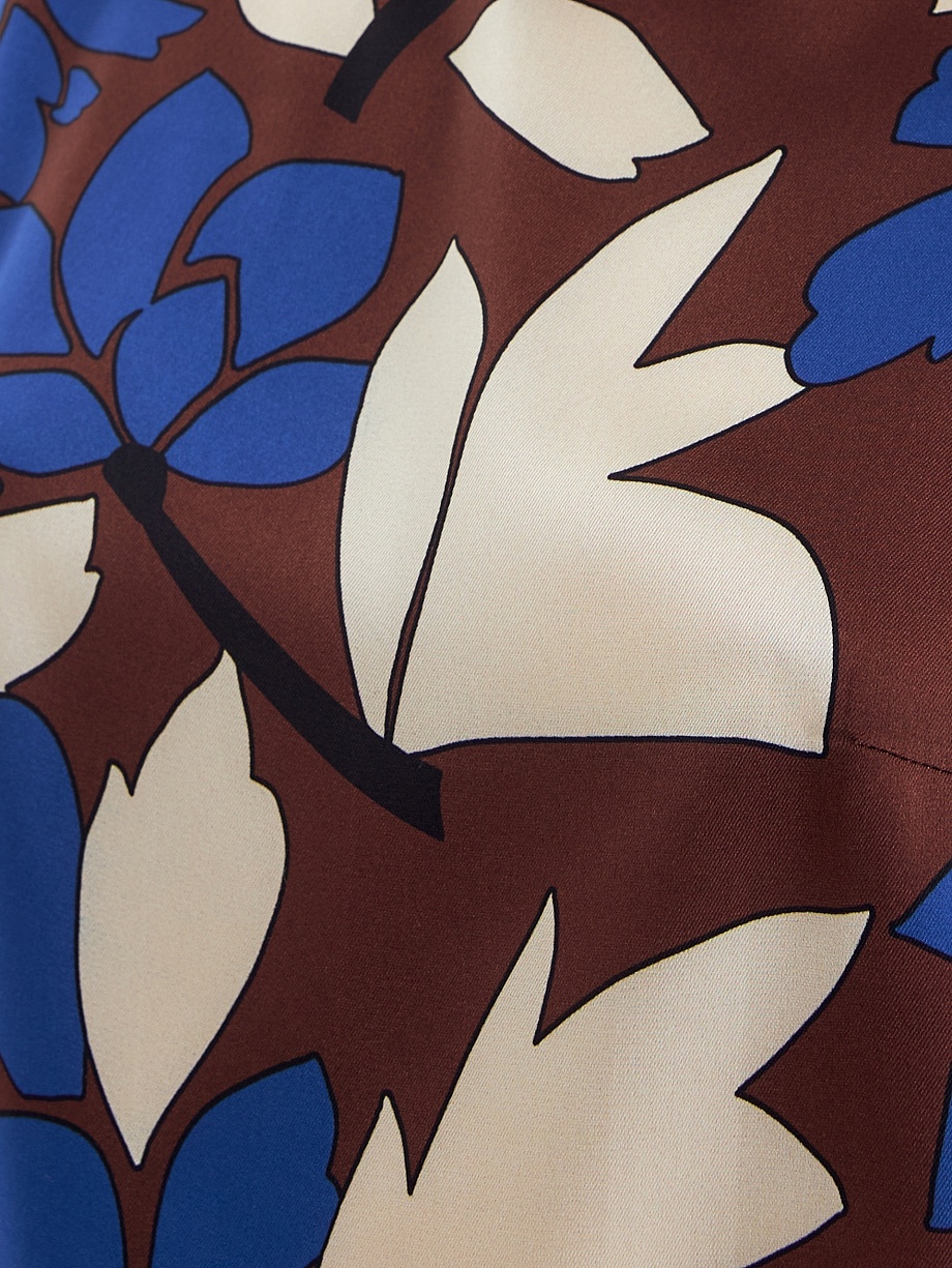 Блуза без рукавов в крупном растительном принте