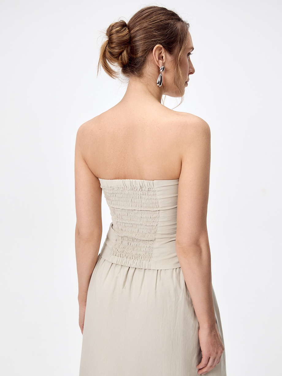 Топ-бандо из 100% хлопка с вышивкой