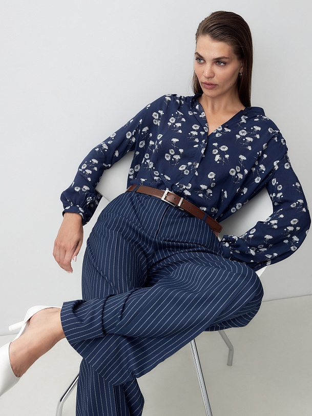 Блуза из вискозы с цветочным принтом