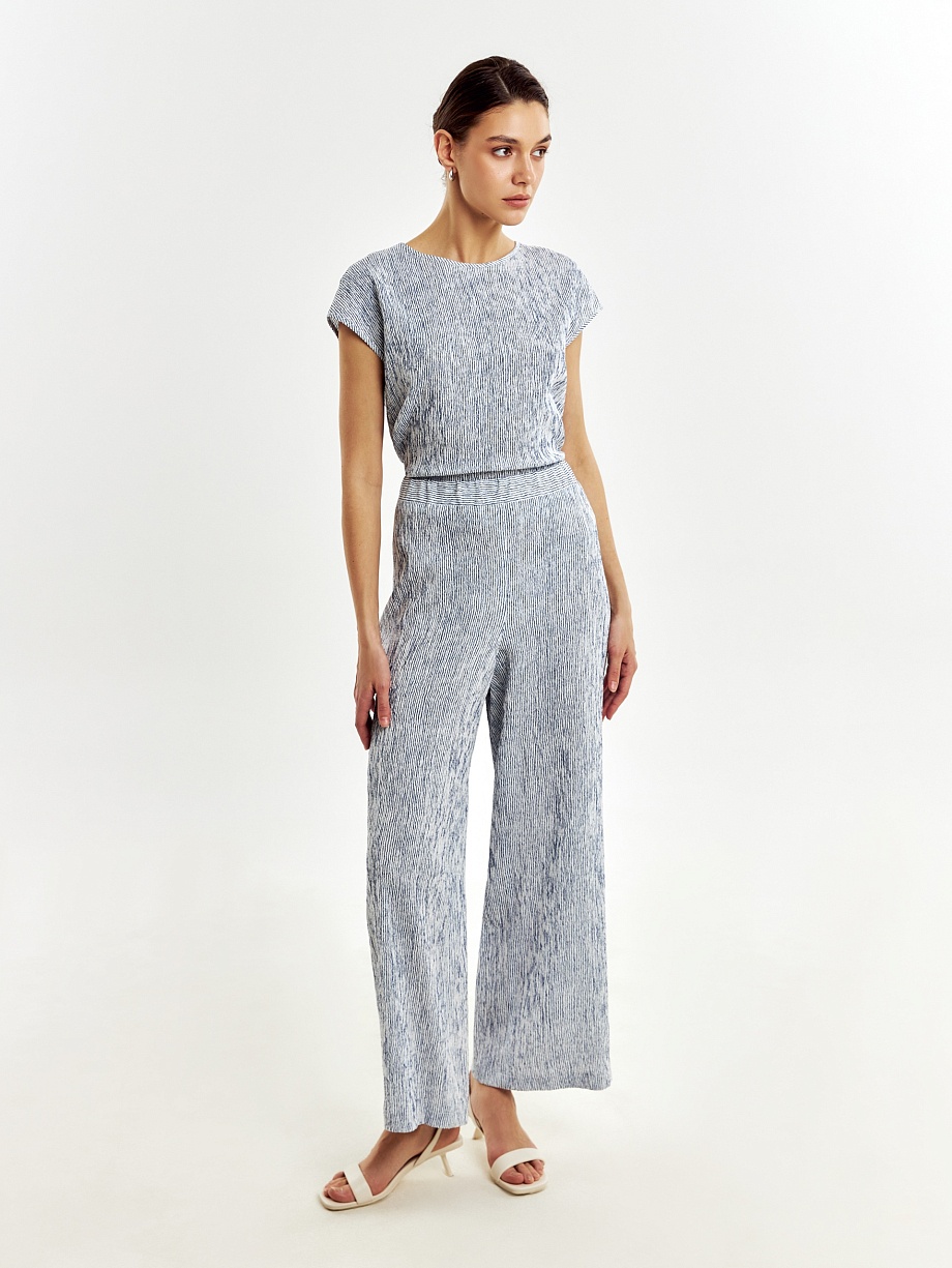 Брюки из фактурной вискозной ткани