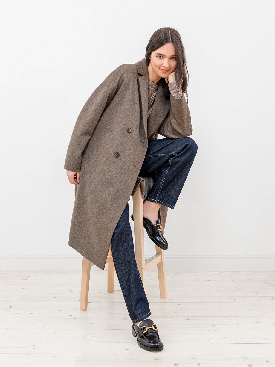 Шерстяное пальто еврозима с мембраной и утепленной спинкой