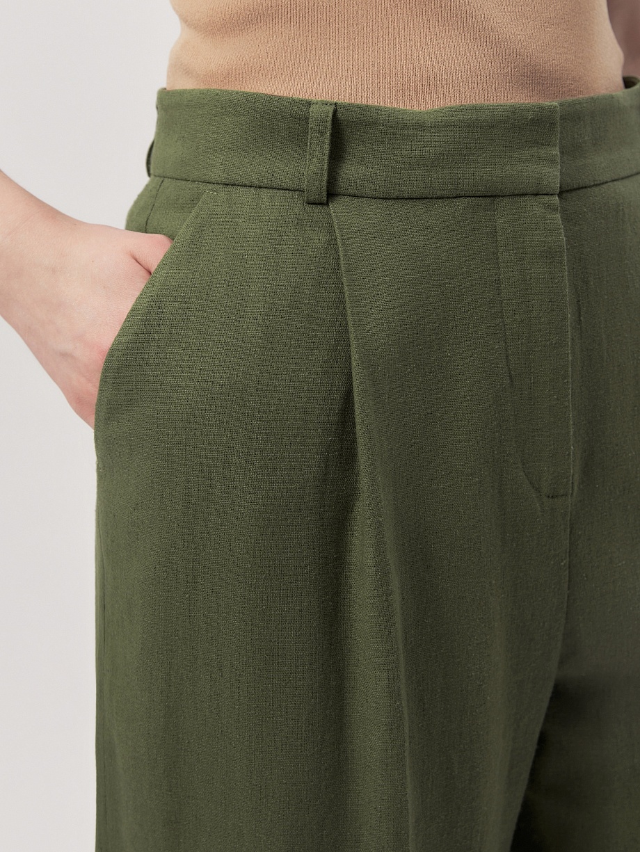 Классические прямые брюки с добавлением льна