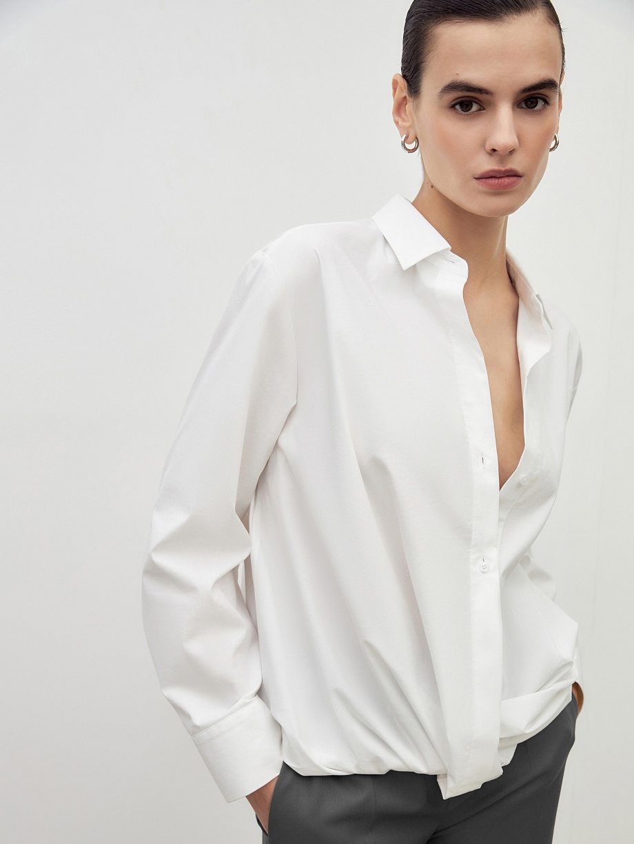 Рубашка из хлопка с частичной застёжкой