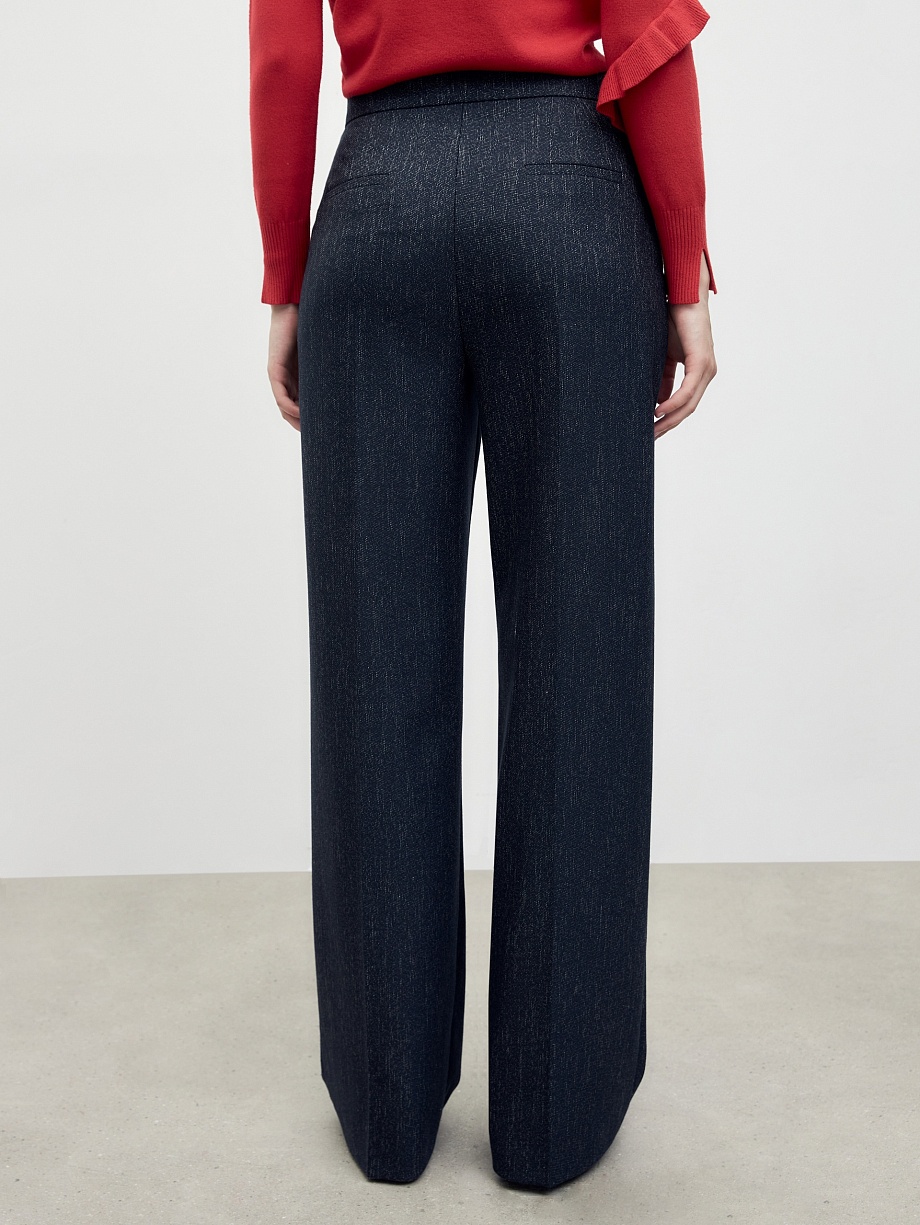 Прямые брюки из костюмной ткани с имитацией джинсы