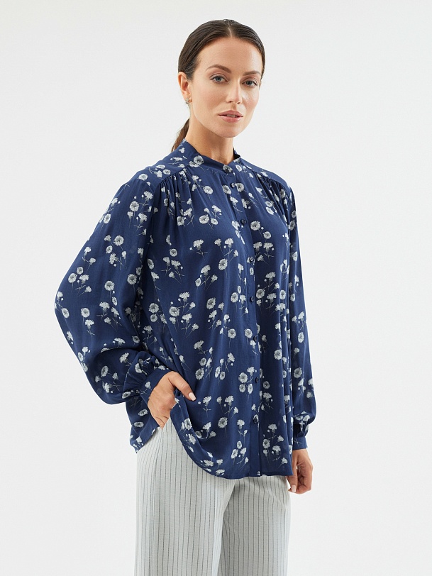 Блуза из вискозы с цветочным принтом